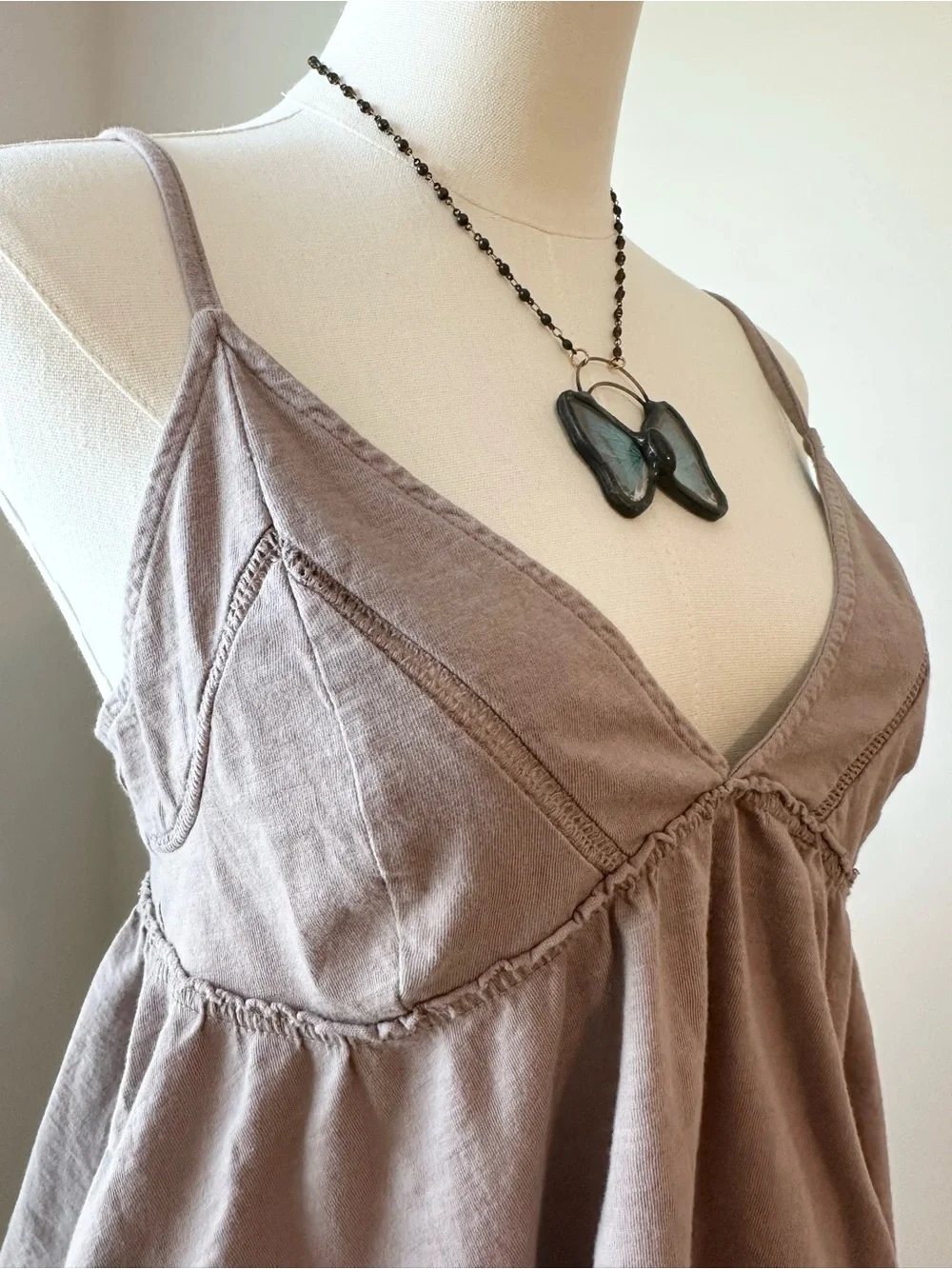 aerie Taupe Flowy Cami - Picture 3 of 8